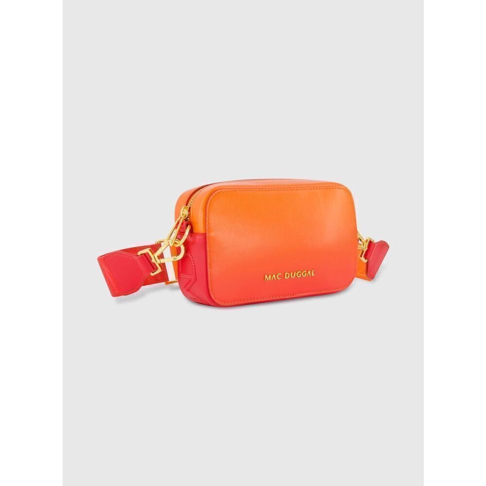 MAC DUGGAL OMBRE SMALL LEATHER CROSSBODY CAMERA BAG WITH ADJUSTABLE STRAP